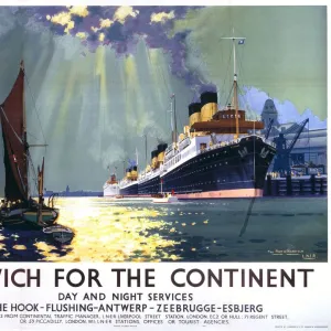 Harwich for the Continent, LNER poster, 1940