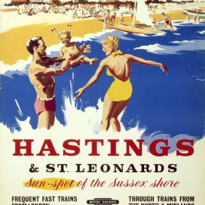 Hastings & St Leonards, BR poster, c 1950s