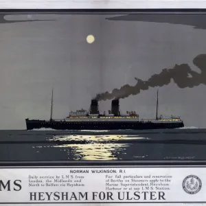 Heysham for Ulster, LMS poster, 1923-1947