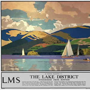 The Lake District - Windermere from Bowness, LMS poster, 1923-1947
