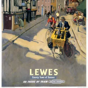 Lewes, BR poster, 1955