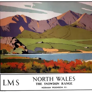 North Wales - The Snowdon Range, LMS poster, 1923-1947