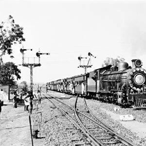 Passenger train at Nainpur, India, 1977