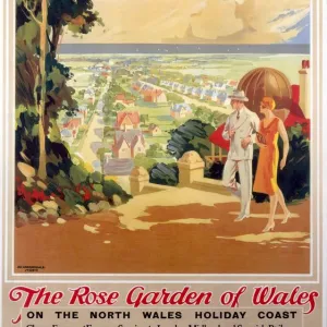 Prestatyn - The Rose Garden of Wales, LMS poster, 1923-1947