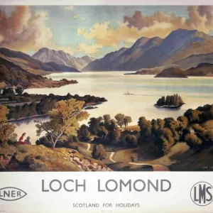 Loch Lomond Print, a vintage railway poster