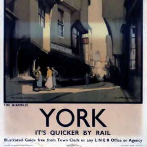 The Shambles, York, LNER poster, c 1930s