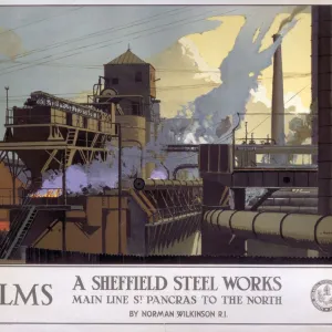 A Sheffield Steel Works, LMS poster, 1923-1947