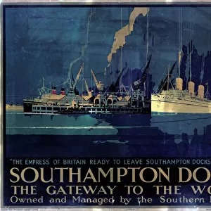 Southampton Docks: the Gateway to the World, SR poster, 1931