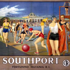 Southport by Fortunino Matania, railway poster, c 1930s