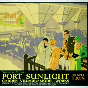 Spend a Day at Port Sunlight, LMS poster, c 1930s