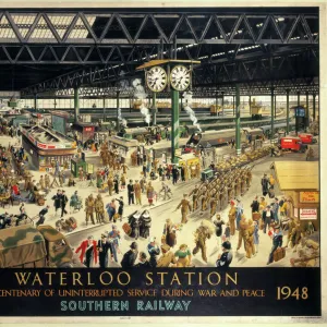 Waterloo Station, Southern Railways poster, 1948