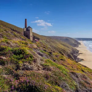 Abanoned tin mine at Wheal Coates, Cornwall, UK