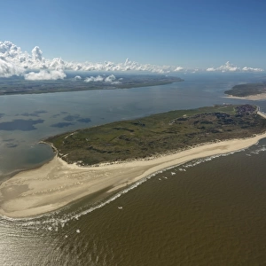 Aerial view, Wadden Sea, Baltrum, island in the North Sea, East Frisian Islands, Lower Saxony, Germany