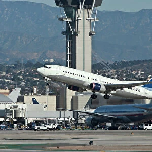 Airport Control Tower and Boeing 737