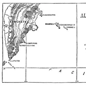 Aleutian islands map 1878