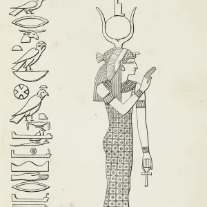 Ancient egyptian hieroglyph of major goddess Isis