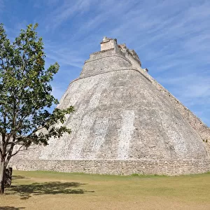 Ancient Mayan Curved Step Pyramid, Uxmal