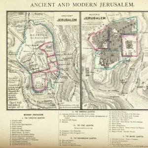 Ancient and Modern Jerusalem Map Engraving