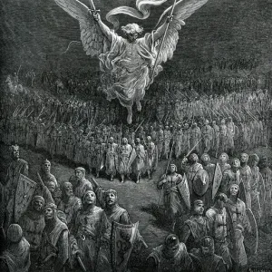 Angel of Victory Leads First Crusaders Print. Art Prints, Posters