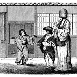 Antique illustration of japanese scene