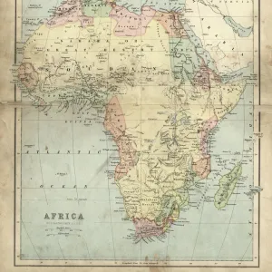 Antique map of Africa in the 19th Century, 1873