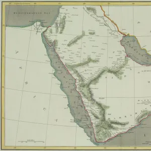 Antique map of Arabian peninsula and Persia