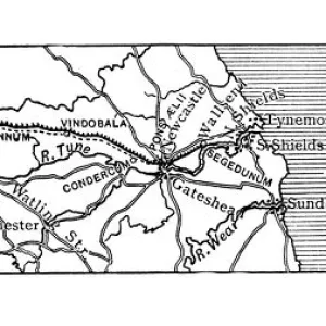 Antique map of Hadrians wall