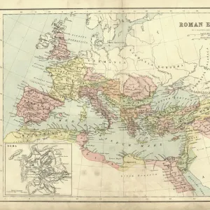 Antique map of the Roman Empire