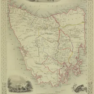 Antique map of Tasmania