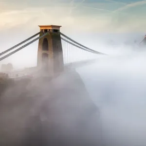 Clifton Suspension Bridge Morning Mist Print Clifton Suspension Bridge Morning Mist Print