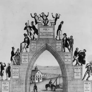 The Drunkard's Progress Print, circa 1850s The Drunkard's Progress Print, circa 1850s