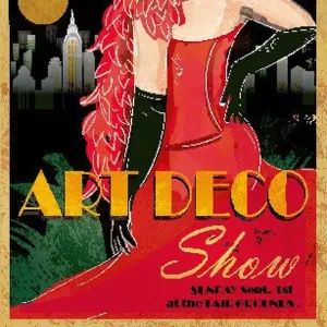 Art Deco style vintage advertisement poster template