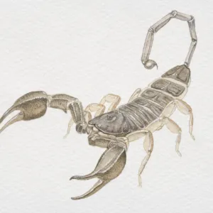 Bark Scorpion, Centruroides exilicauda, front view