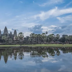 Beautiful aerial view of Angkor Wat at sunrise, Siem Reap, Cambodia