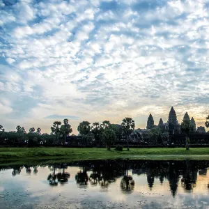 Beautiful aerial view of Angkor Wat at sunrise, Siem Reap, Cambodia