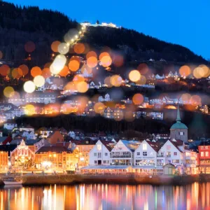 Bergen old town at dawn, Norway