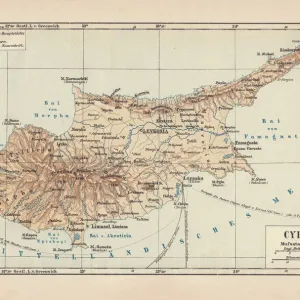 Mapa de Chipre, publicado en 1880. Mapa de Chipre, publicado en 1880.