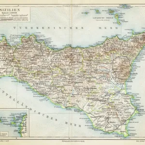 Mapa de Sicilia 1895 Mapa de Sicilia 1895