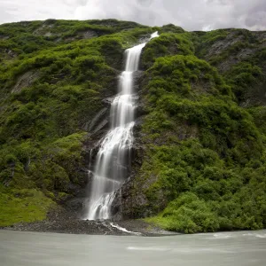 Bridal Veil Falls, waterfalls, near Valdez, Alaska, USA, North America