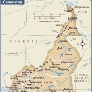 Cameroon country map