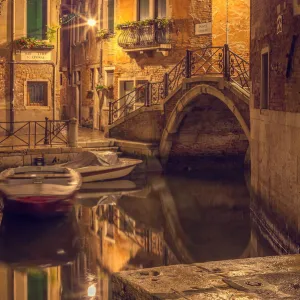 Canal in Venice in the night