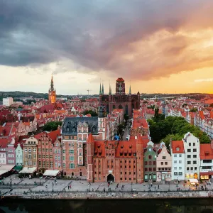 Cityscape of Gdansk at sunset Gdansk, Poland