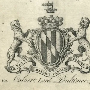 Coat of Arms Calvert Lord Baltimore 18th century