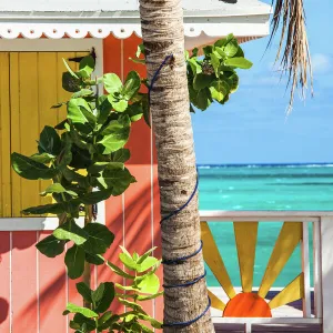 Colorful buildings on the Turks and Caicos islands