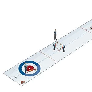 Curling players and targets