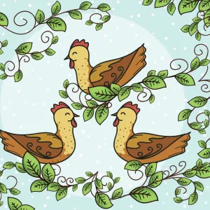 The Twelve days Of Christmas. Three French Hens