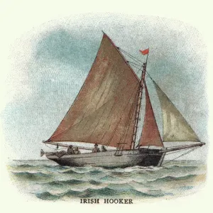 19th Century Galway Hooker Print 19th Century Galway Hooker Print