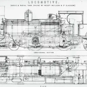 Vintage Steam Locomotive Print - Bogie Radial Tank Engine Vintage Steam Locomotive Print - Bogie Radial Tank Engine