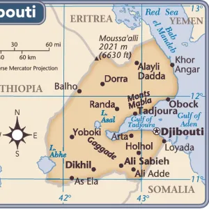 Djibouti country map