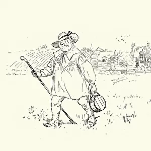 The farmer going to work. The Milkmaids father, Nursery Rhyme